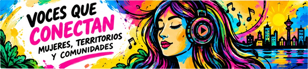 Voces que conectan. Mujeres, territorios y comunidades. Banner original de Radio Conecta Mujer.