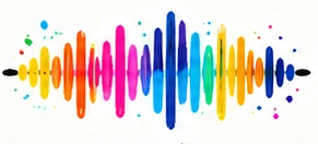 Ondas de color de la identidad visual de la radio